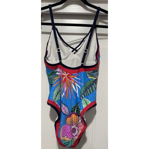 Trina Turk Tahiti Plunge One-Piece Swimsuit Size 6 - Picture 4 of 7